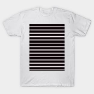 Black and White Thin Horizontal Striped Lines T-Shirt